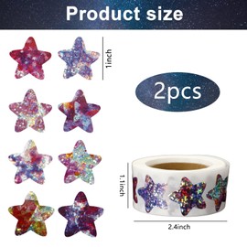 1000PCS 1 Gold and Silver Star Stickers for Kids, Teacher Reward Stickers, Sparkly Foil Star Stickers for Holidays, Gift Envelope Packaging, Classroom Decorations