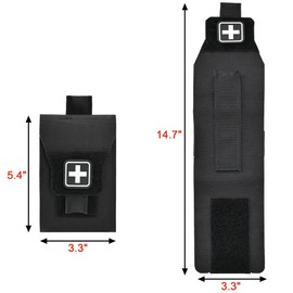 Mini IFAK Micro Trauma Pouch | Compact Empty EDC First Aid Organizer with Tactical MOLLE Clip | Portable Stop Bleeding Supplies Pouch for Medic Gear & Survival Kits(Black)