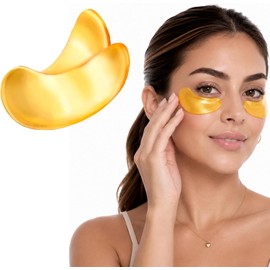 CLEOSKIN Parches Antiojeras 24K Colágeno. Reduce Ojeras, Bolsas e Hinchazón. Hidratantes para Contorno de Ojos. Pack 25 Tratamientos par alineas finas. Reutilizables hasta 3 usos