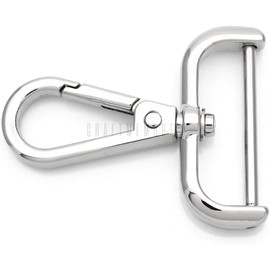 CRAFTMEMORE 2pcs Detachable Snap Hook Swivel Clasp w/Screw Bar VT493 Bag Strap Hardware Replacement (1 1/2 Inch, Silver)