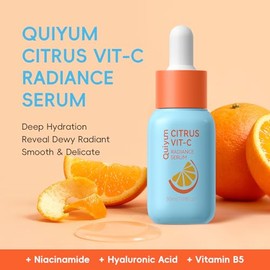 QUIYUM Citrus Vit-C Radiance Serum, Cuidado de la piel facial, 1.01 fl.oz | Vitamina C, niacinamida y ácido hialurónico: suero facial ligero para resp