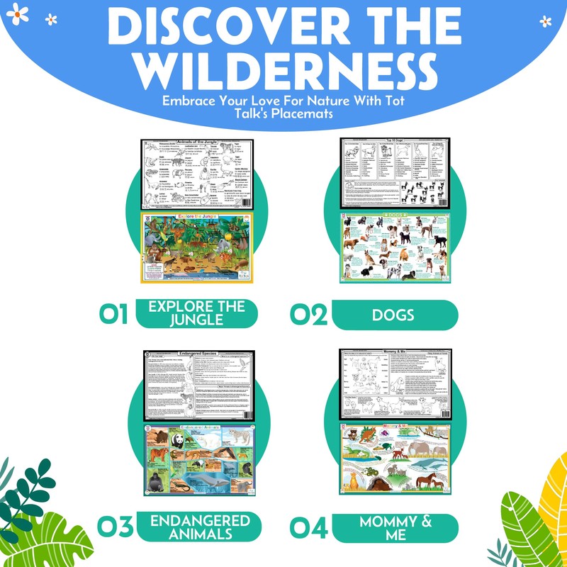 Tot Talk Explore The Jungle Educational Placemat for Kids –