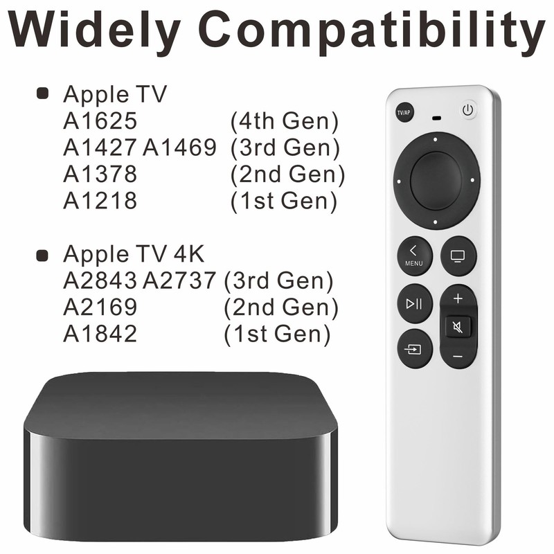 Replacement Remote Control for All Apple TV Remote - 1