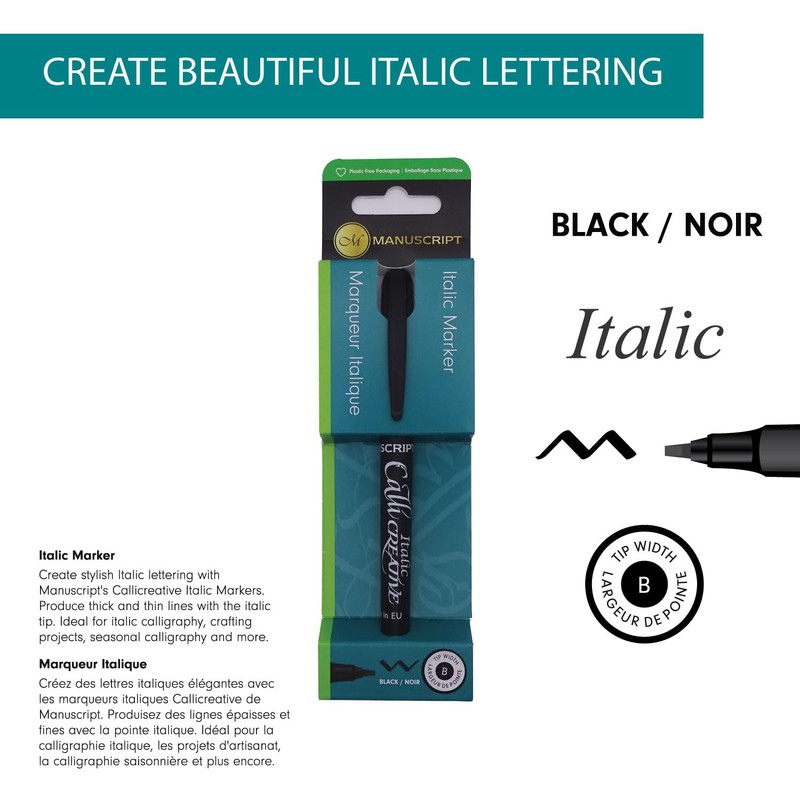 MANUSCRIPT Callicreative Italic Crafter Markers (Broad Tip, Black)