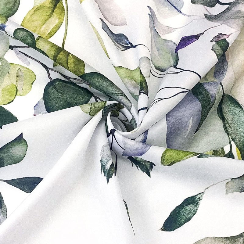 Gipsighila Green Split Shower Curtain for Transfer Bench with Eucalyptus