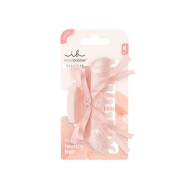 invisibobble - CLIPSTAR L Coquette Girl - Large Hair Clip in Rose with Light Pink Bow - Clip Claw for Elegant & Feminine Look - Trendy Look, Secure Hold Healthy Hair