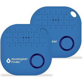 musegear Schlüsselfinder mit Bluetooth App aus Deutschland I Maximaler Datenschutz I hellblau 2er Pack I Für iOS & Android I Schlüssel Finden