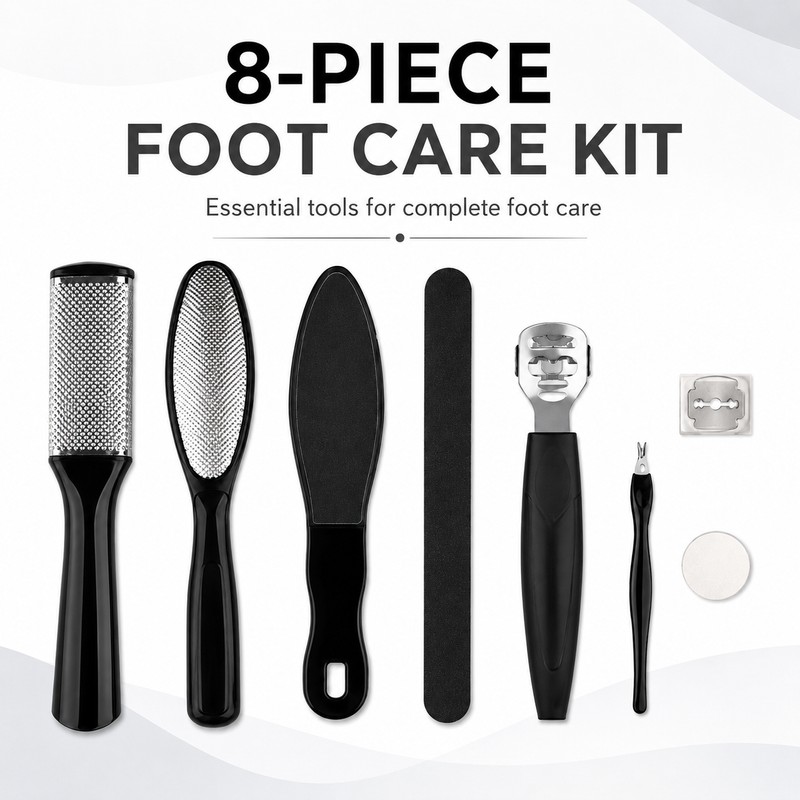 8-Piece Stainless Steel Foot Care Kit for Pedicure – Dead