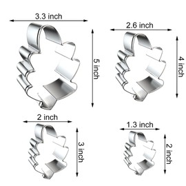 Oak Leaf Cookie Cutter Set - 5 inch, 4 inch, 3 inch, 2 inch - 4 Piece Fall Leaves Cookie Cutters Shapes Molds - Stainless Steel