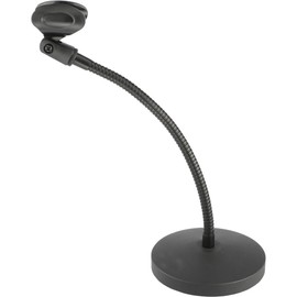 Lectronify Desktop Gooseneck Microphone Stand with 12″ Flexible Arm, Heavy Die‑Cast Weighted Base, Mic Clip & 3/8″–5/8″ Adapter – Ideal for Podcasting, Streaming & Broadcast