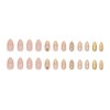 24Pcs French Tip Almond Press on Nails Medium Length Fake