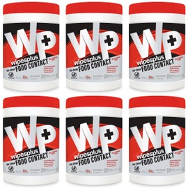 WIPESPLUS Cleaning Wipes All Purpose Food Contact - No Rinse, No Residue, Quick Dry Formula, Disinfecting Wipes For Restaurants, Foodservice, Schools - Canister, 100 Count