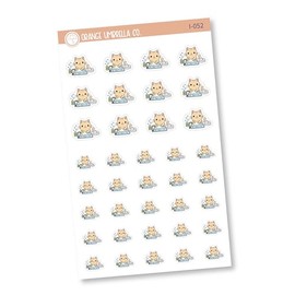Cat Washing the Dishes Planner Stickers, OUC Cat Mascot Planning Labels (I-052)