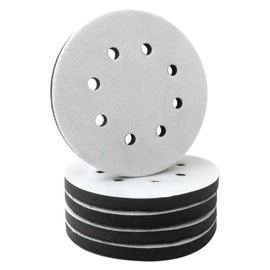 Upgraded Version 5x Sponge Sander Pads, 5 inch 8 Holes Soft Density Sanding Discs Hook and Loop Attachment Buffer Backing Pads