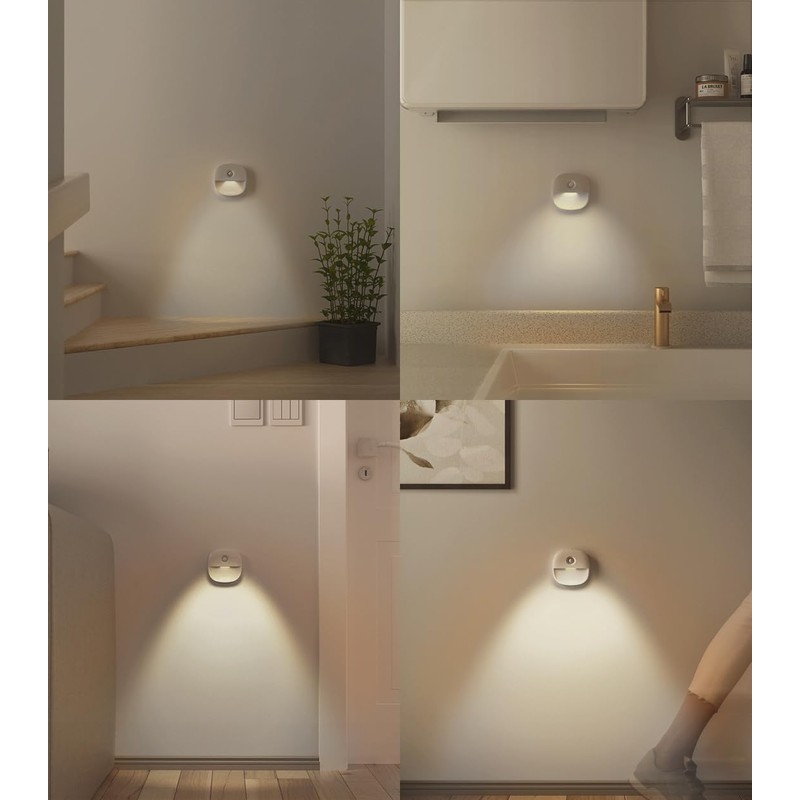 Lyridz Rechargeable Night Light, Motion Sensor Battery Nightlights, Mini Stick-on