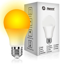 Neporal Amber Light Bulbs, 9W 60W Equivalent A19, Blue Light Blocking Soft Warm Light Bulbs, 1800K Amber Night Light, Dim Light for Healthy Sleep and Baby Nursery