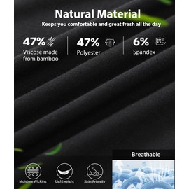 BAMBOO COOL Mens Pajama Set Bamboo Viscose Soft Pijamas Sets for Men Long Sleeve Full Length Pants Pjs Sleepwear with Pockets Black