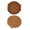 Rattan Fruit Tray with Solid Wood Handles Exquisite Hand Woven