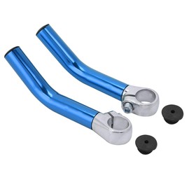 ANGGREK Bicycle Handlebar Extension Handle Bar Extenders for Bicycles Ends Grips Extender Upright End Bike Mountain Extensions Riser Accessories with Light Straight Cushion Horn Long (Blue)