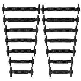 SULPO No Tie Shoelaces - Elastic Shoelaces for Children and Adults, White Laces for Sports Shoes, Trainers & Everyday Use - Practical No-Tie Laces for Comfort & Style, black