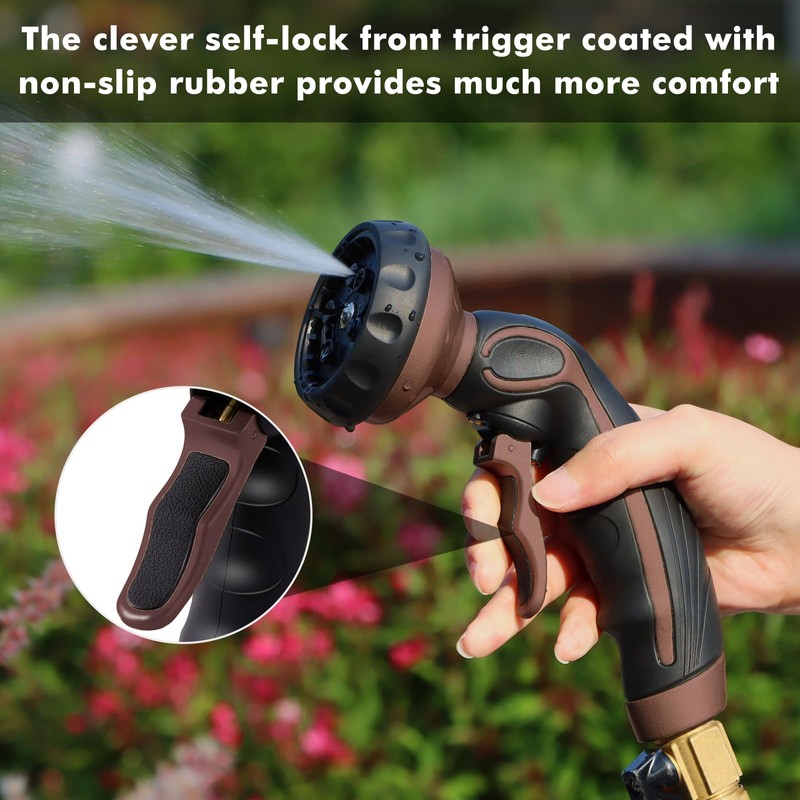 RESTMO Hose Nozzle with Easy Self-Lock Trigger, Heavy Duty Water
