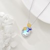 VONALA Hummingbird Moonstone Necklace 925 Sterling Silver Sunflower Pendant Necklace