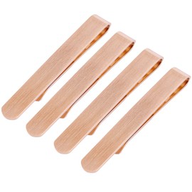 HAWSON Skinny Tie Clip Bar Set, 4pcs Tie Clip Gift Set for Wedding, Meeting, Party (Brushed Rose Gold)