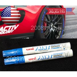 Uni 2x Blue Waterproof Oil Based Pen Paint Marker For All Types Seasons Terrain Tire