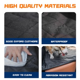 ISAGAPOY Back Seat Extender for Dogs - Large Space, Hard Bottom Pet Car Seat Cover (Holds 400lbs) with Removable Soft Blankets & Travel Portable Dog Bowl, Waterproof Dog Hammock for Trucks