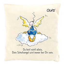 Herbal Scented Cushion Kuschler with a lovely Message of Oups 11x11 cm: You are not alone, Dein Schutzengel (Your Guardian Angel...