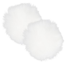EXCEART Pack of 2 Pompom Shoe Clips, Shoe Buckle, Ball Shoe Clips, Clutch, Party Shoes Decoration, Pompom Shoe Clips, Pompoms for Crafts, Shoe Clips for the Bride, White Faux Fur Hair Coupling for