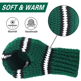 FunisFun Beer Mitten Gloves, Knit Stitched Drink Mitt Holder for White Elephant Gag Gift Tailgating Idea