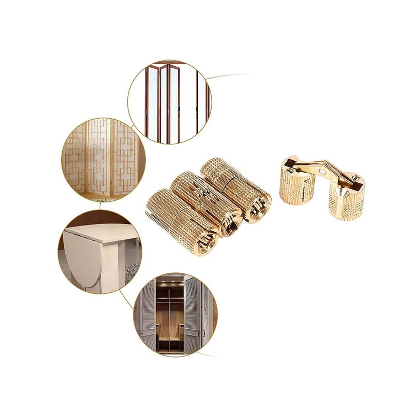 Hsthe Sea 4 Pcs Brass Hidden Concealed Hinge Invisible Barrel
