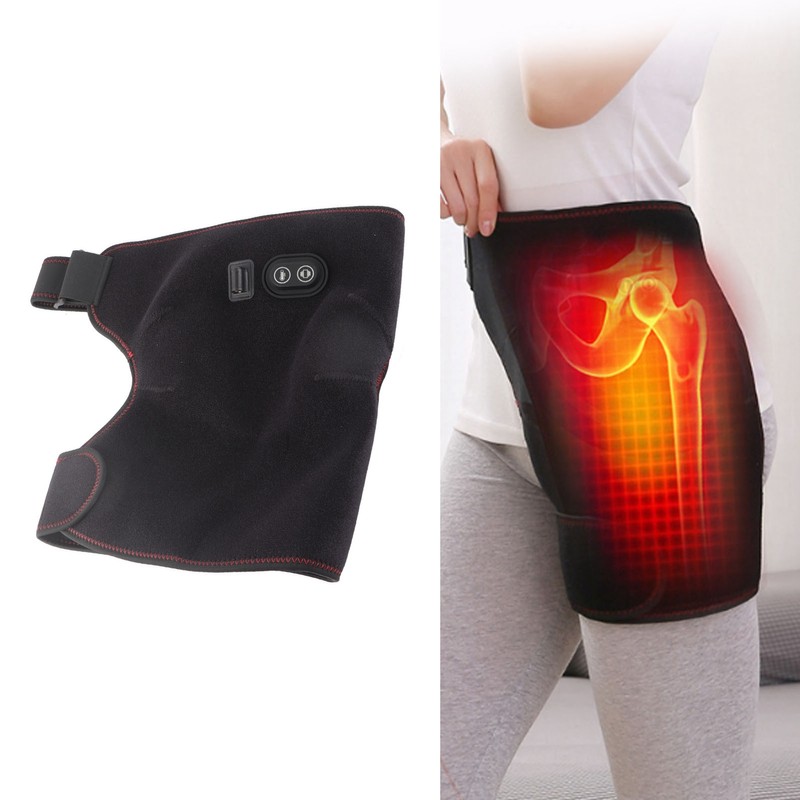 Electric Heated Hip Brace Vibration Massage Hip Groin Thigh Support