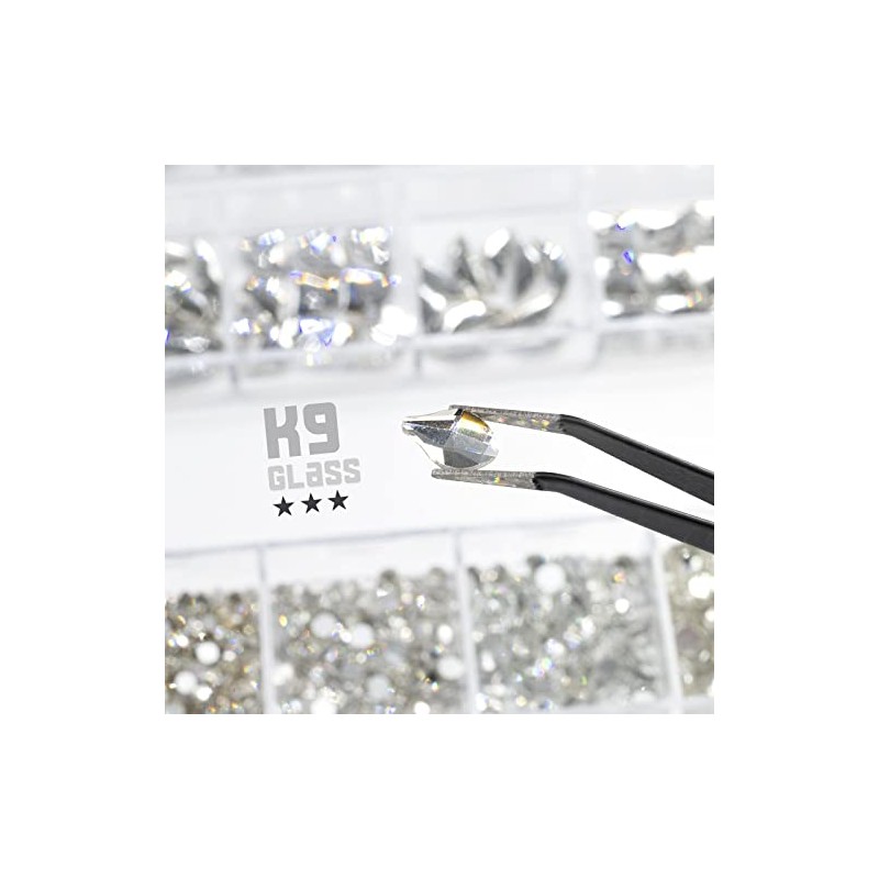 qiipii 4080Pcs Crystal Clear Uñas Rhinestones Multi Formas Flatback Cristal