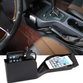 momocar For Ford Ranger 2015-21 Handbrake Storage Box Decoration Storage ABS Black