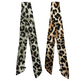 LEKTIST 2PCS Leopard Skinny Scarf Women's Fashion Scarves Leopard Handbag Scarves Leopard Accessory for Women's Fashion Scarves