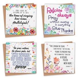 Seeded Christian Cards for all occasions, 4 Plantable Scripture Cards with Envelopes, blank inside, Eco-friendly & Biodegradable – Just Cards Direct