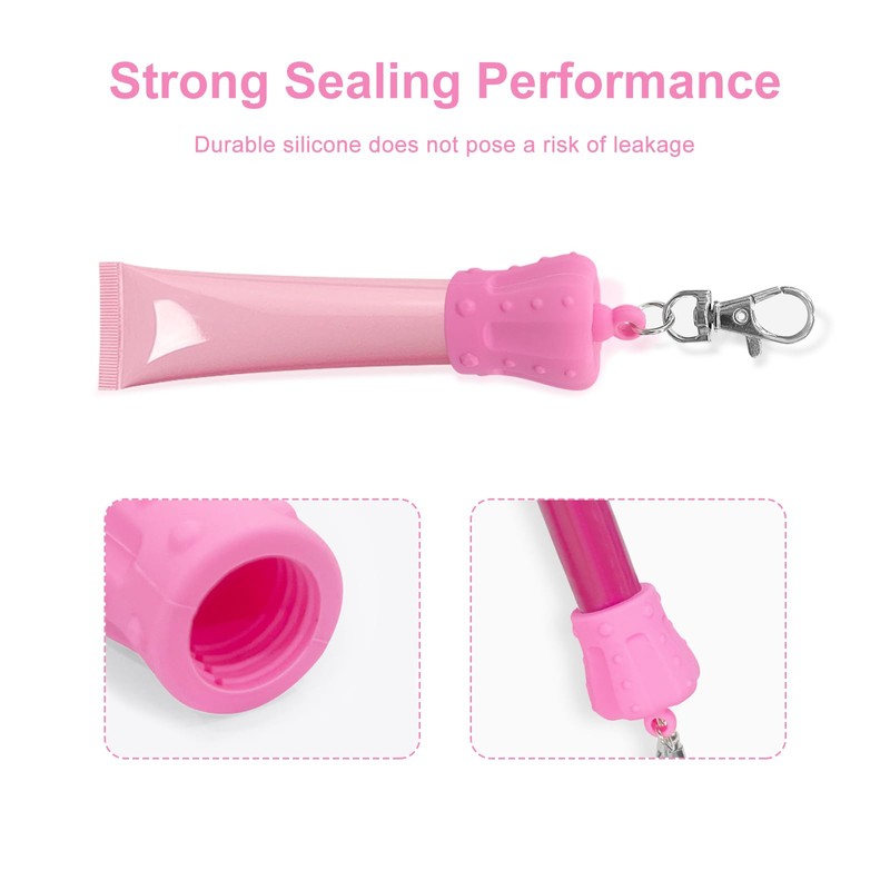 BRDXOOL 2 Pieces Lip Gloss Keychain Cap - Fit for