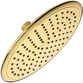 Aqua Elegante Regadera Tipo Cascada - Ducha Grande de Techo Tipo Lluvia de 23 cm con Junta Esférica de Latón, Alto Flujo, Fácil Instalación, Ideal con Brazo de Extensión - 9.5 LPM - Latón Pulido