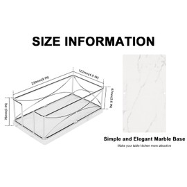 Livabber Guest Napkin Holder, Metal Bathroom Paper Hand Towel Storage Modern Napkin Tray Caddy for Countertop, Table Kitchen, Dinning Room (Chrome, Marble Base)