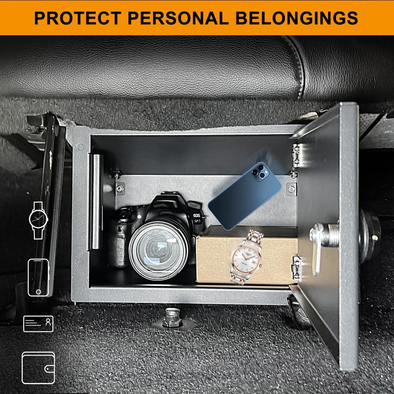 BESTAOO Under Seat Storage Lock Box Gun Safe Security Locking
