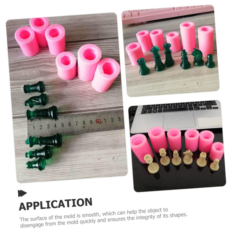 Ciieeo 6pcs DIY Molds Handicraft Molds Flexible Chess Molds Crafts
