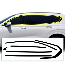 Clearsurface Fits Hyundai Santa Fe 21-23 Side Window Chrome Delete Decal Film Blackout Trim - Gloss Black