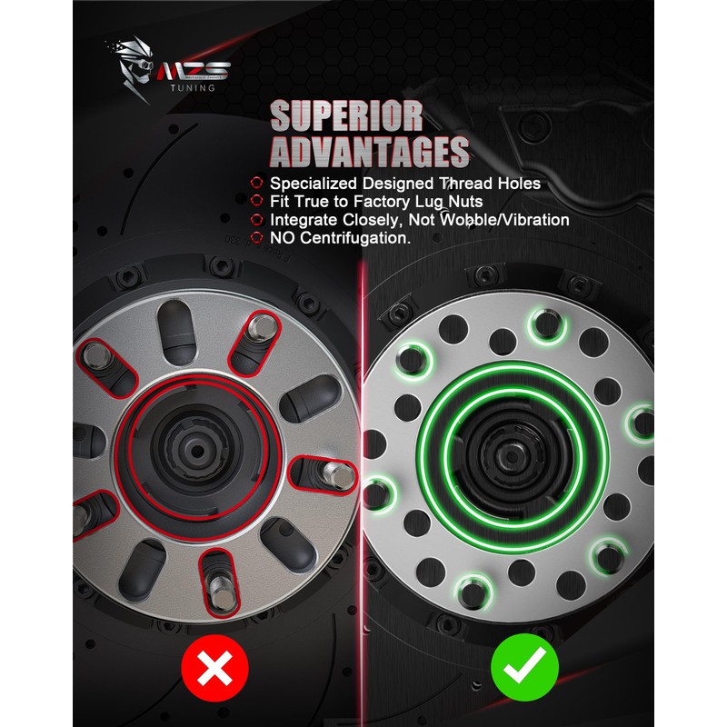 MZS Wheel Spacers, 1/2" 12mm Thick 6x135 - M14x2.0 Thread
