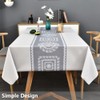 TruDelve Plastic Table Cloth Square Table Gray Vinyl Tablecloth Waterproof