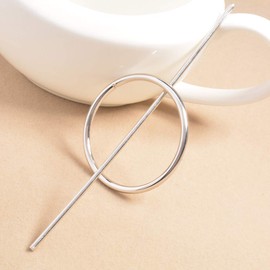 Dreamyn Round Hair Clips Hollow Circle Hair Barrettes Fashion Geometric Hairpins Hair Jewelry for Women and Girls (silver)