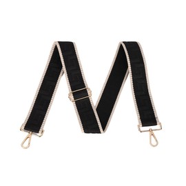 Wide Purse Strap Replacement Crossbody Shoulder Bag Strap Adjustable Handbag Strap Replacement Belts Gold Hardware Black