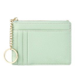 KSBBHDS 1 Piece Women's Card Holder Purse, Small Women's Purse, Women's Travel Keychain Purse, Cute Wallet, Card Holder, Portable Purse (Green), Green, Modern