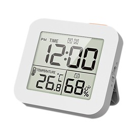 AWSGHLF Digital Shower Clock, Digital Timer Clock with Large LED Clear Display, Bathroom Clock Monitors Temperature in C/F and Humidity Countdown Function Bathroom Clock for Shower Cooking